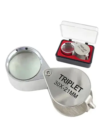 10x 20x 30X 21mm High Magnification Metal Blinds Folding Glass Lens Small Portable Jewelry Label Identification Magnifying Glass