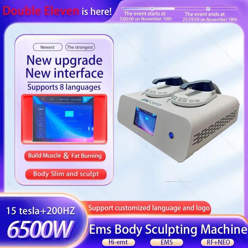 Mini Professional 2 Handle 6500W EMSzero EMS Muscle Stimulator Abdominal Muscle Building Slimming ABS Fat Removal machine