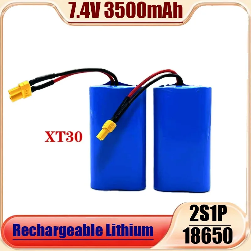 New 18650 3500mAh 7.4V 2S1P Rechargeable Lithium Battery Suitable for Projectors, Speakers, Wireless Monitoring, Toy Accessories