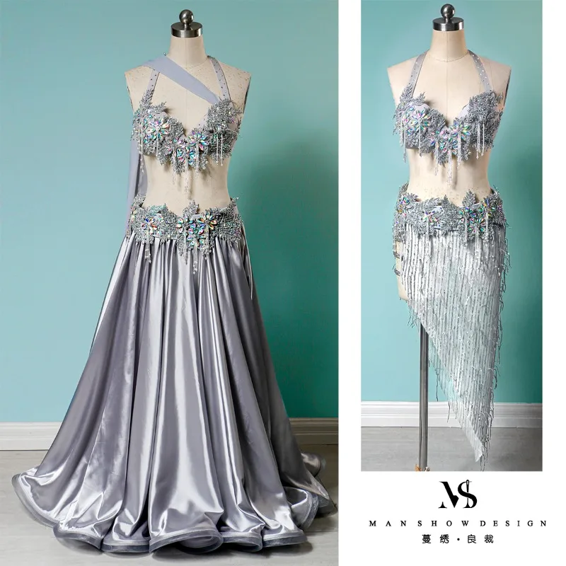 Customized Belly Dance Performance Dress Women's Tassel Inspired Skirt Large Swing Skirt Multi Purpose Quick Switching Set