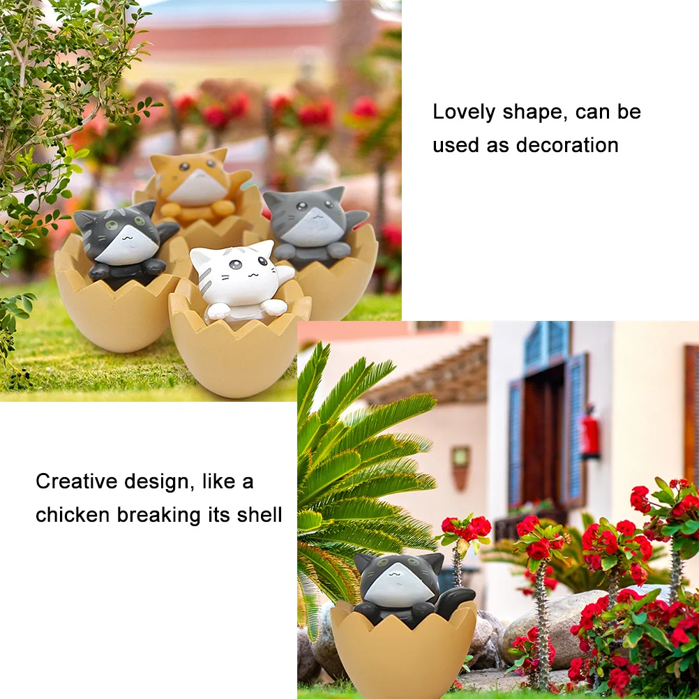 

4Pcs Cat Mini Statues Realistic Designs Durable PVC Animal Craft Decorations for Home Car Party Cat Figurines