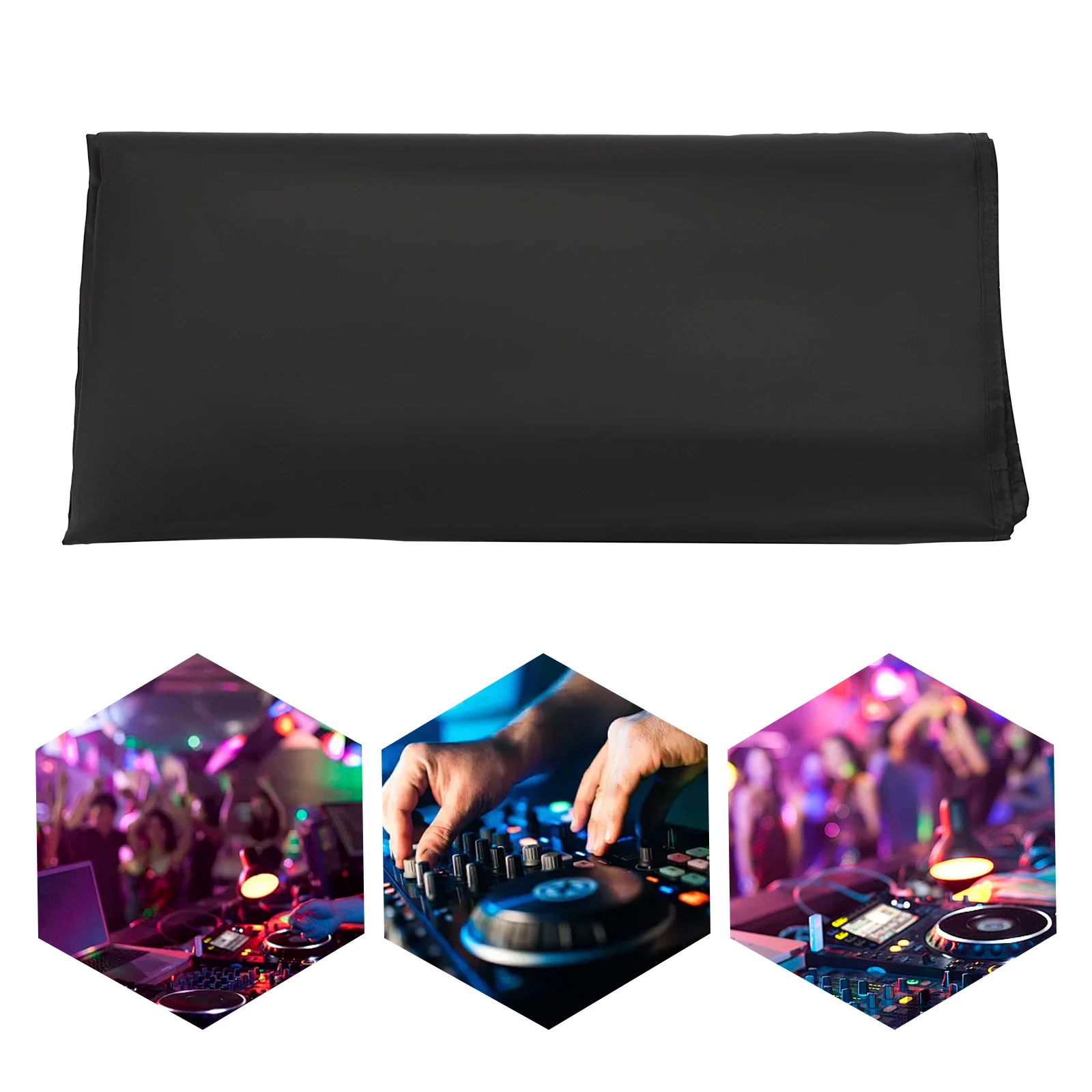 

Oxford Fabric Portable DJ Booth Cover Foldable Event Stage Facade Scrim Lightweight DJ Display Stand Cloth For Party Performance