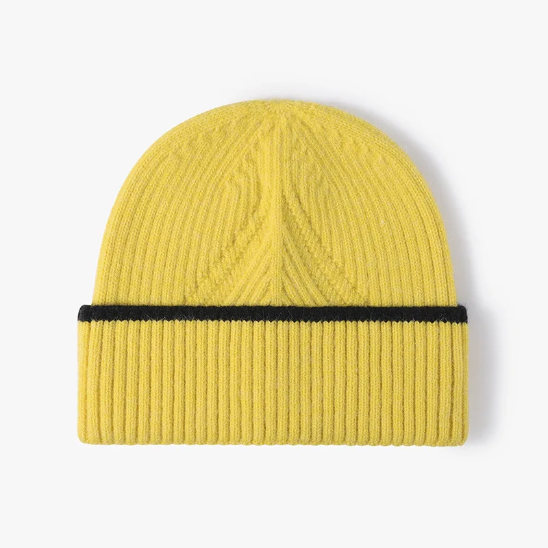 

Женские и мужские зимние шапки, шапки унисекс, вязаные черепа в полоску на полях, осенне-зимние шапки