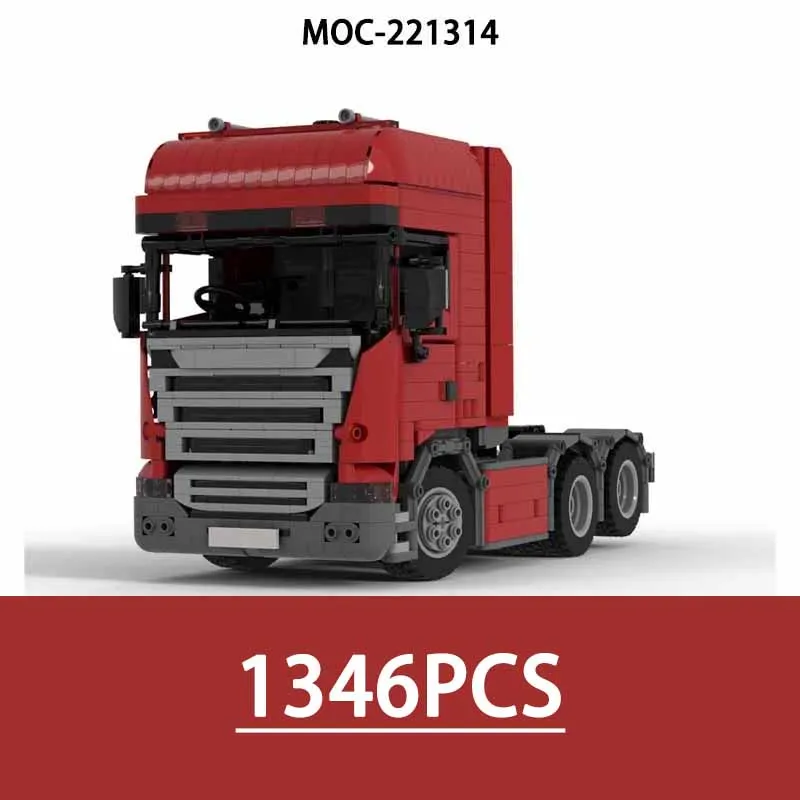 

Building Blocks 6x2 Axle Cab Truck Heavy Truck Assembly Blocks 1346 Pieces Christmas Gifts for Children MOC-221314