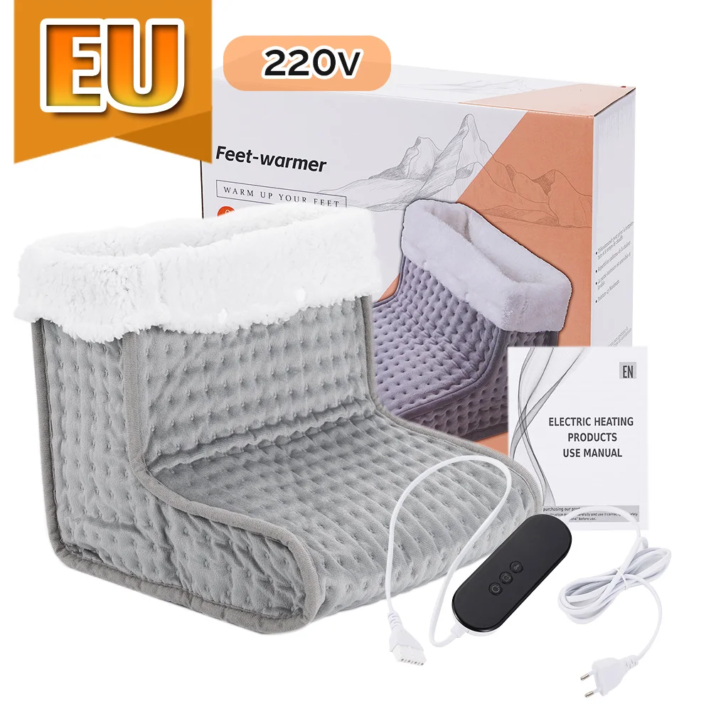 Electric Foot Warmer Heater with Adjustable Temperature Fast Heating Washable Soft Cotton Heating Pad for Home Office Sleeping