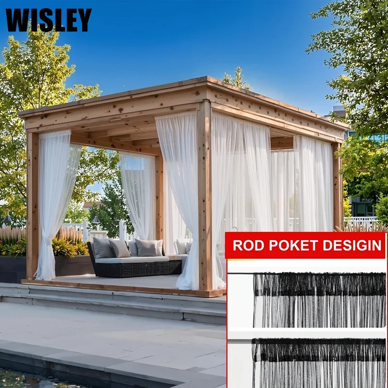 Patio Balcony Mosquito Net Curtain Gazebo Pergola Window Mesh Screen Anti‑Mosquito Insect Bug Protection Net for Garden Terrace