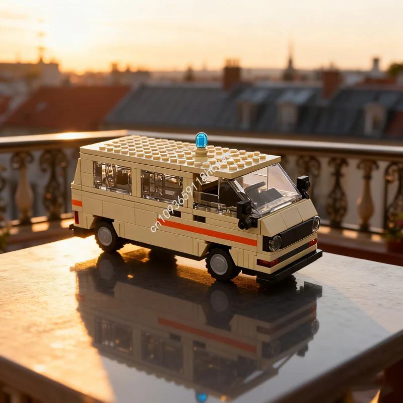196 قطعة MOC VW الناقل الألماني الصليب الأحمر مدينة نموذج بناء اللعب كتل العمارة فكرة هدية الكريسماس التعليم الطوب الاطفال #1