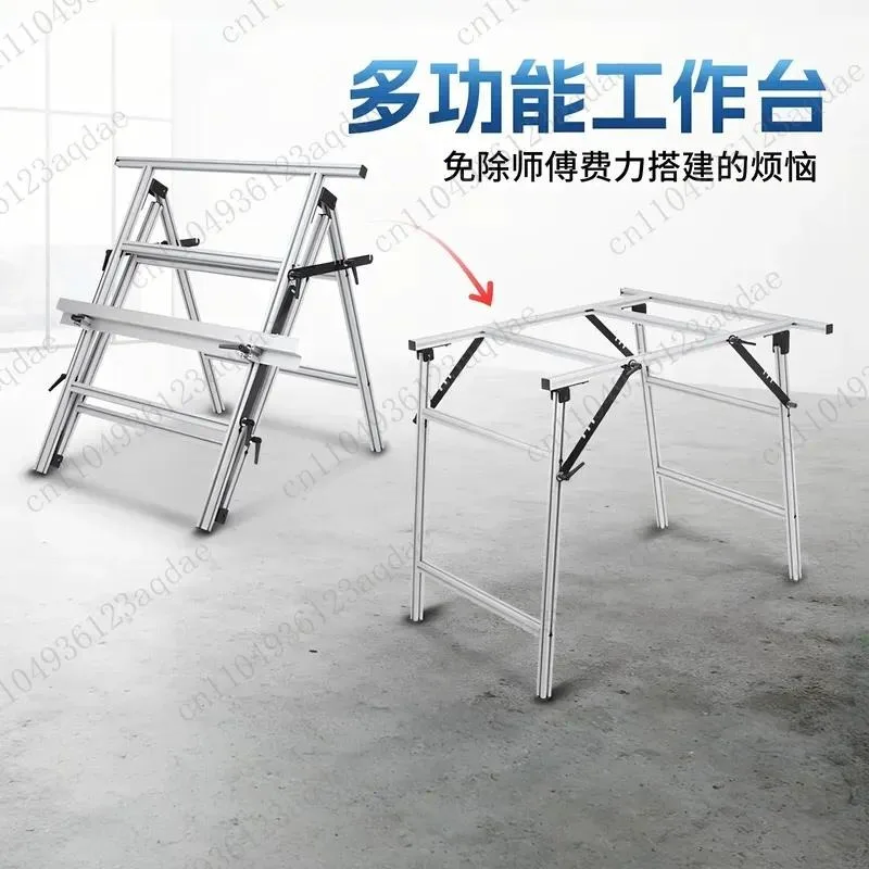Tile chamfered shelf multi-functional aluminum alloy lightweight folding workbench, special table for tiles