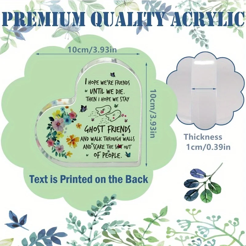 Acrylic Friendship Keepsake with Quotes for Best Friends