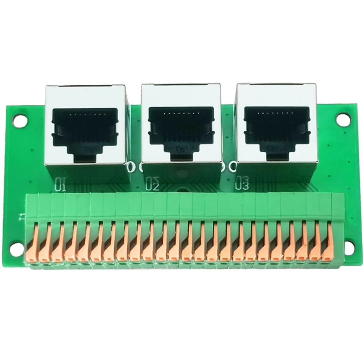 A99Z RJ45 Female Breakout Board,Solderless RJ45 to 8Pin Quick Spring Terminal,Three Ways RJ45 Female Connector with PCB Board