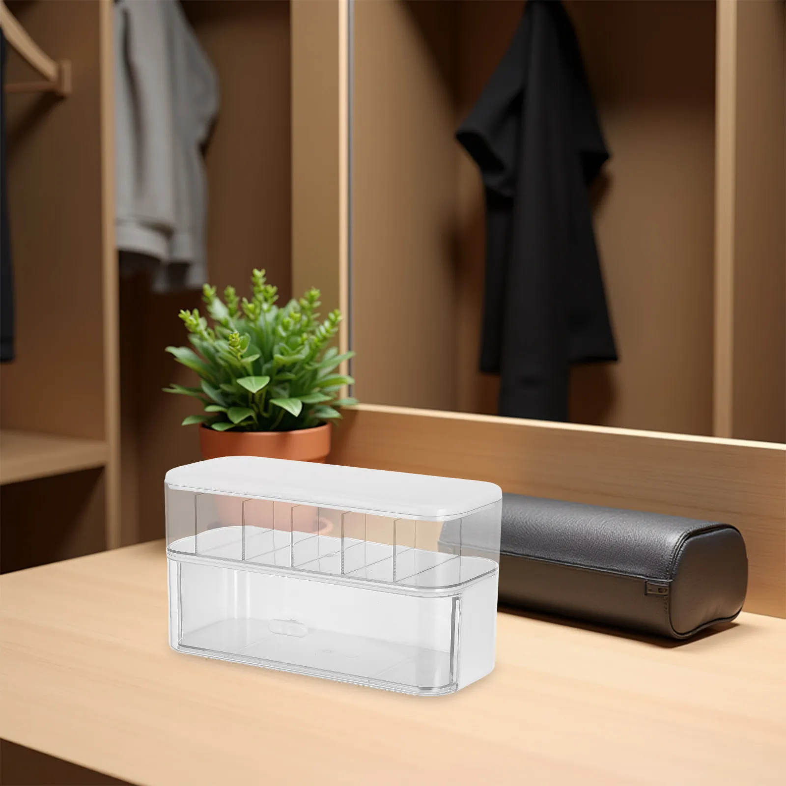 Double Layer Cable Storage Box Desktop Charger Cord Organizer for Home Office Desk Accessories Wire Organization and Data Cable
