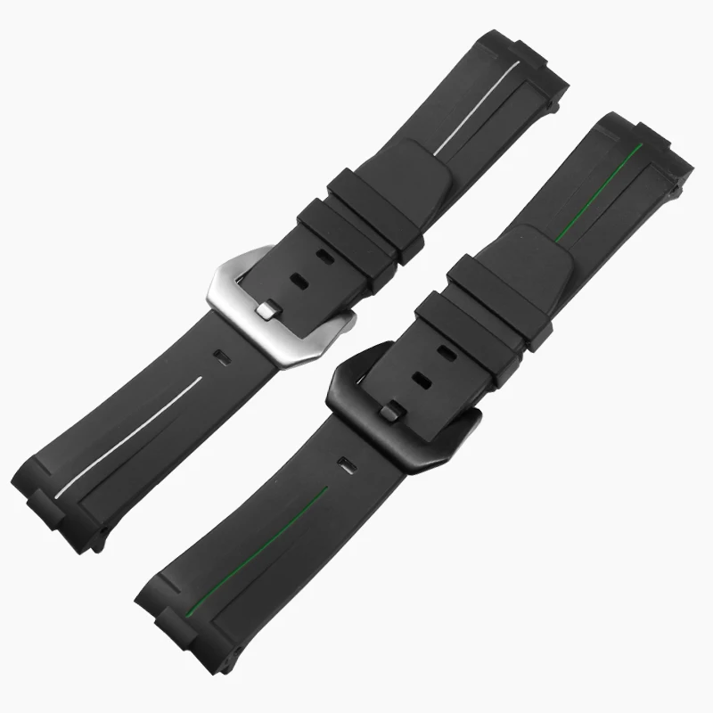 YOPO Arc Mouth Rubber Watchband Men's Suitable For Panerai PAM411 1661 LUMINOR Waterproof 24mm Silicone Wristband