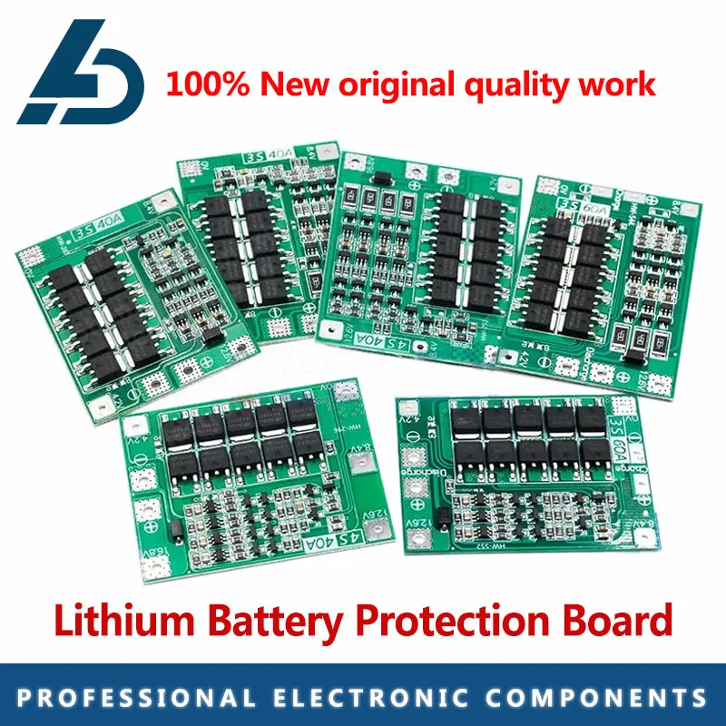 3S/4S 40A 60A Li-ion Lithium Battery Charger Protection Board 18650 BMS for drill motor 11.1v 12.6V/14.8v 16.8v enhance/balance