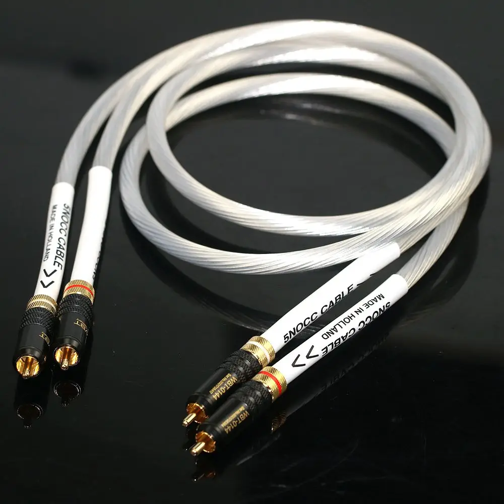 Nederlandse Sterling Zilveren Meeaocc 7Nocc Audio Cd Speler Audiokabel Hifi Dubbele Rca Audio Versterker Signaalkabel WBT-0144 S