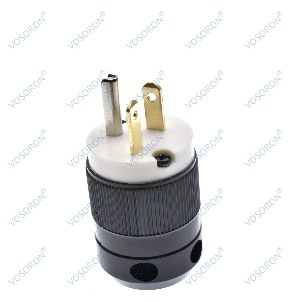 US standard NEMA 5-20P three-core male industrial equipment 20A/125V straight wiring plug