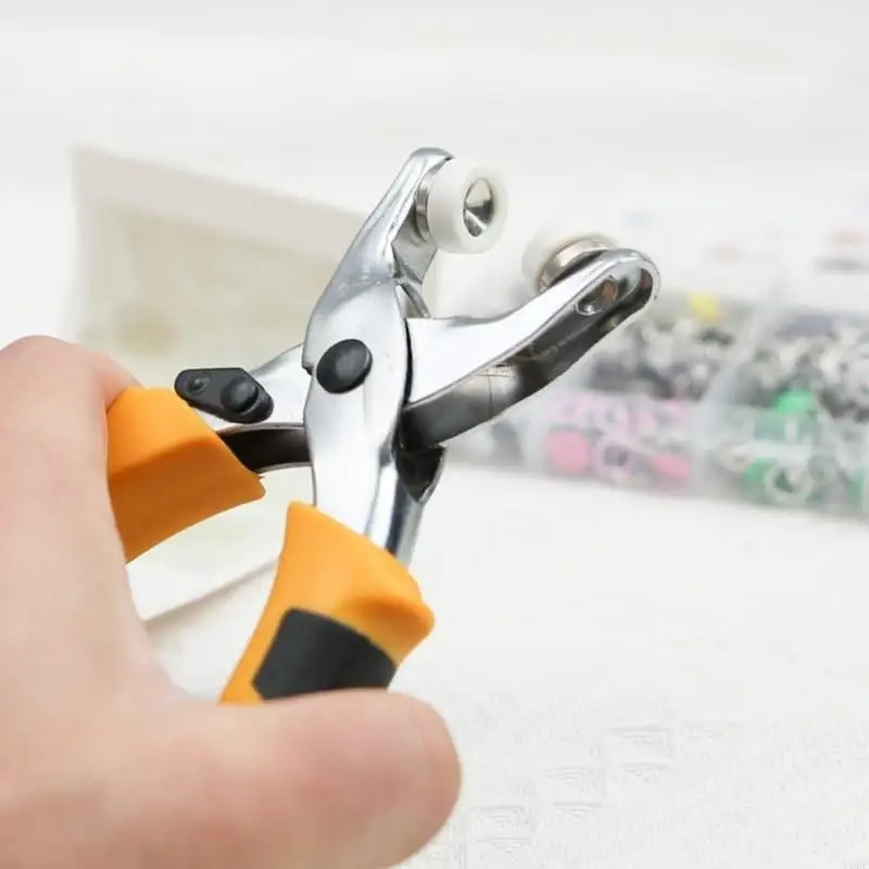 200Set Of 11mm Hollow Button For Clothes Shoes Bags Comes With Hand Plier for Clothing, Footwear, Handbag