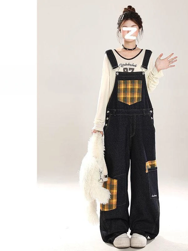 

Большой размер 300 Pou, мужские повседневные свободные джинсы в американском стиле ретро в клетку, модные брюки-карго 2, прямые брюки со средней талией