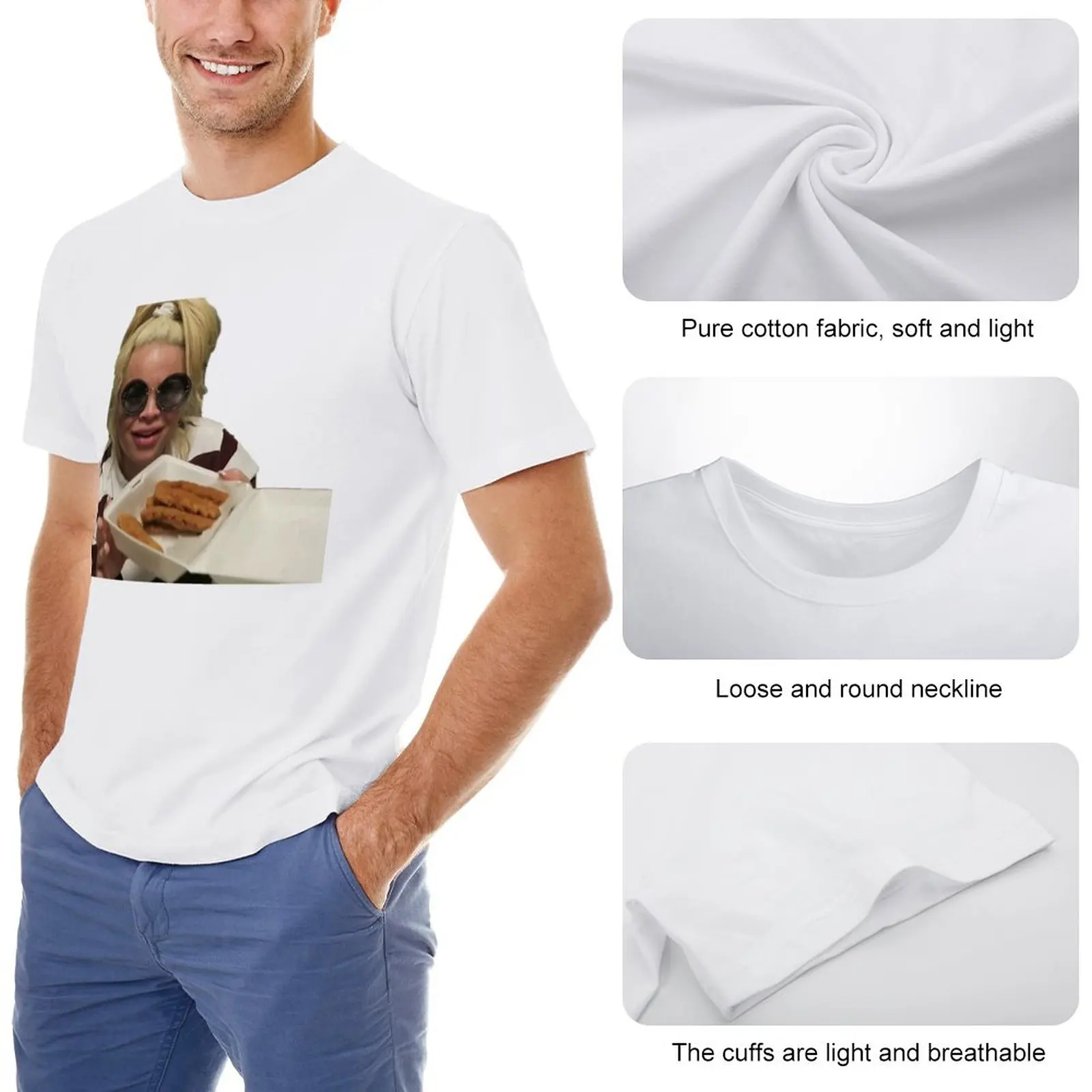 Trisha Paytas Chicken Nuggets T-Shirt summer tops Tee shirt Short sleeve tee T-shirts for men cotton