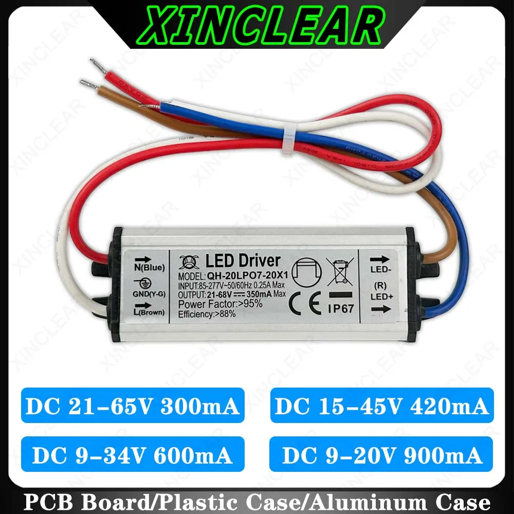 LED Driver DC 9-20V 9-34V 15-45V 21-65V 300mA 420mA 600mA 900mA Lighting Transformers For 7W 10W 12W 15W 18W 20W Power Supply