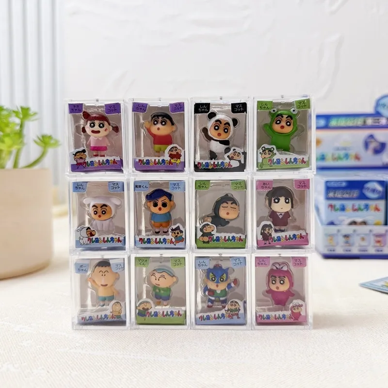 Crayon Shin-Chan Animal Series Rice Grain Blind Box 12 Styles Mini Resin Figurine Collectible Desktop Ornament Birthday Gift