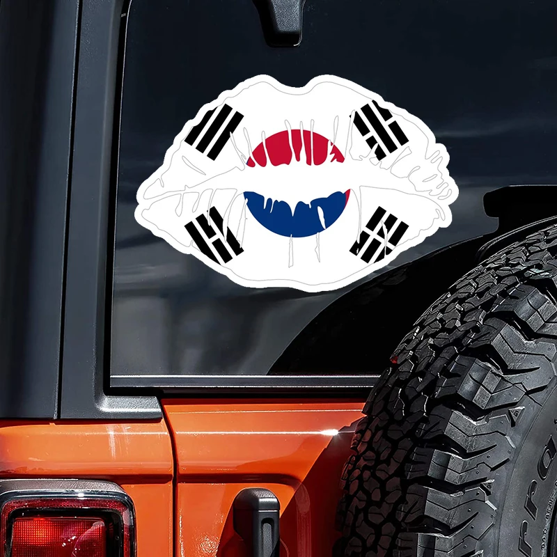 CK21150# Lips South Korea Sticker Flag for Car Truck Van Bumper Laptop Book Fridge Guitar Motorcycle Helmet ToolBox Door PC Boat