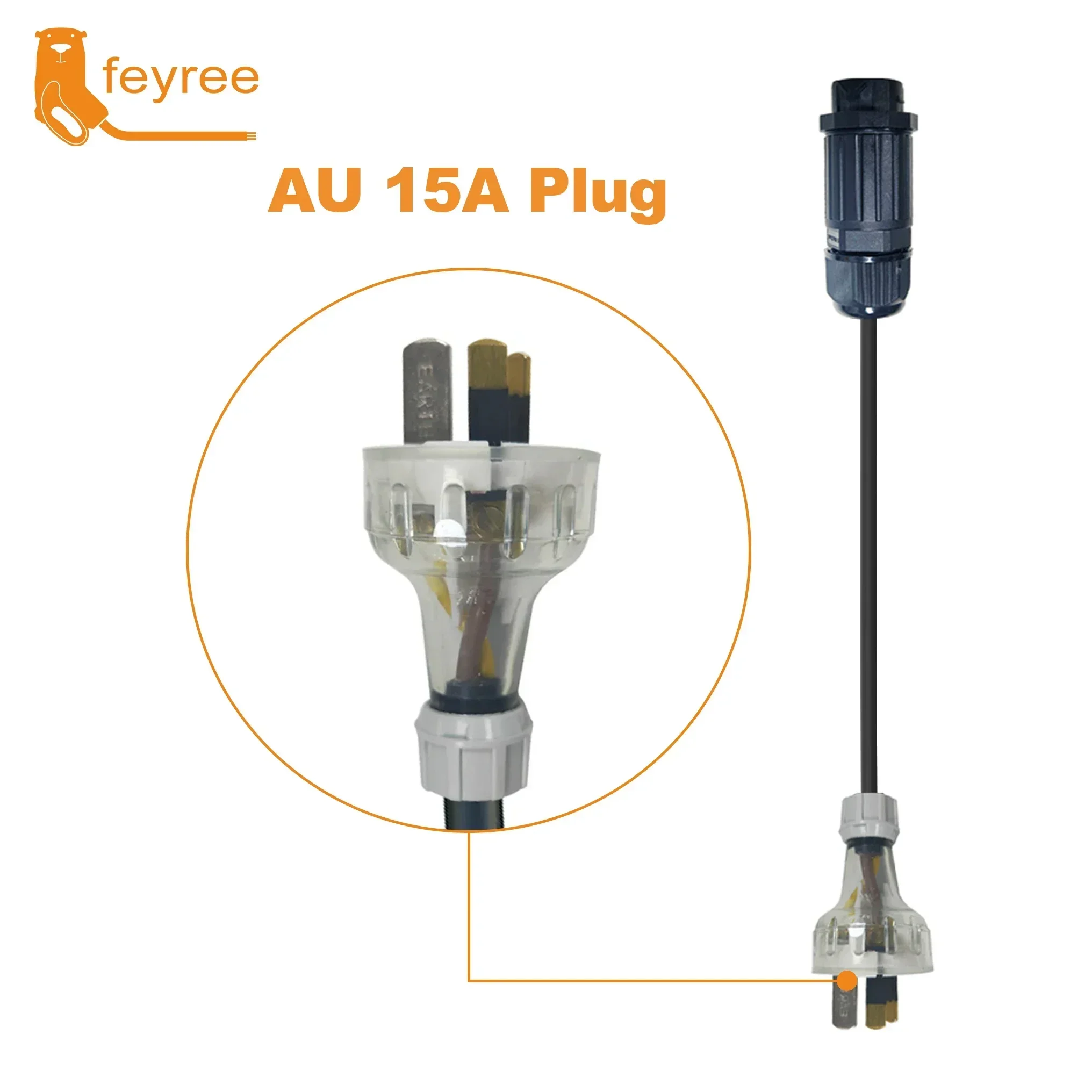 feyree 7kw Electric Vehicle Charging Adapter To EU AU Brazil Male Adapter EV Charger Connector Customized plug for Electric Car