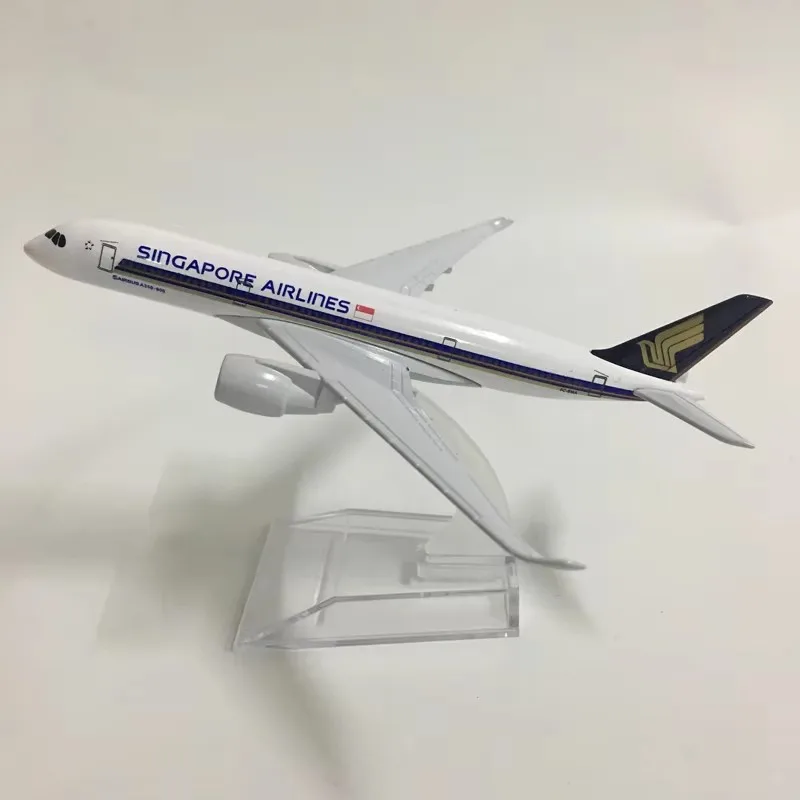 Escala 1:400 Singapore Airlines A350 Réplica de metal fundido 16 cm modelo de avião presente infantil brinquedos para meninos