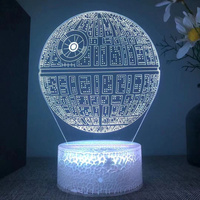 Star and Wars 3D Light Nightlight Trek battleship Death Star Nightlight LED charging light Dorm bed light