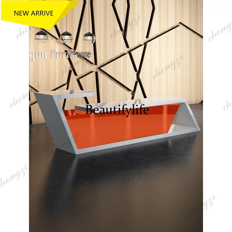 L181 Creative paint front desk Company consultation Welcome desk Special-shaped front desk Reception Cashier bar