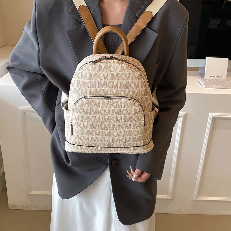 

2026Spring Summer Floral Print Women Backpack Minimalist Chic Commuter Daypack Korean Style Unique Design Casual Travel Rucksack