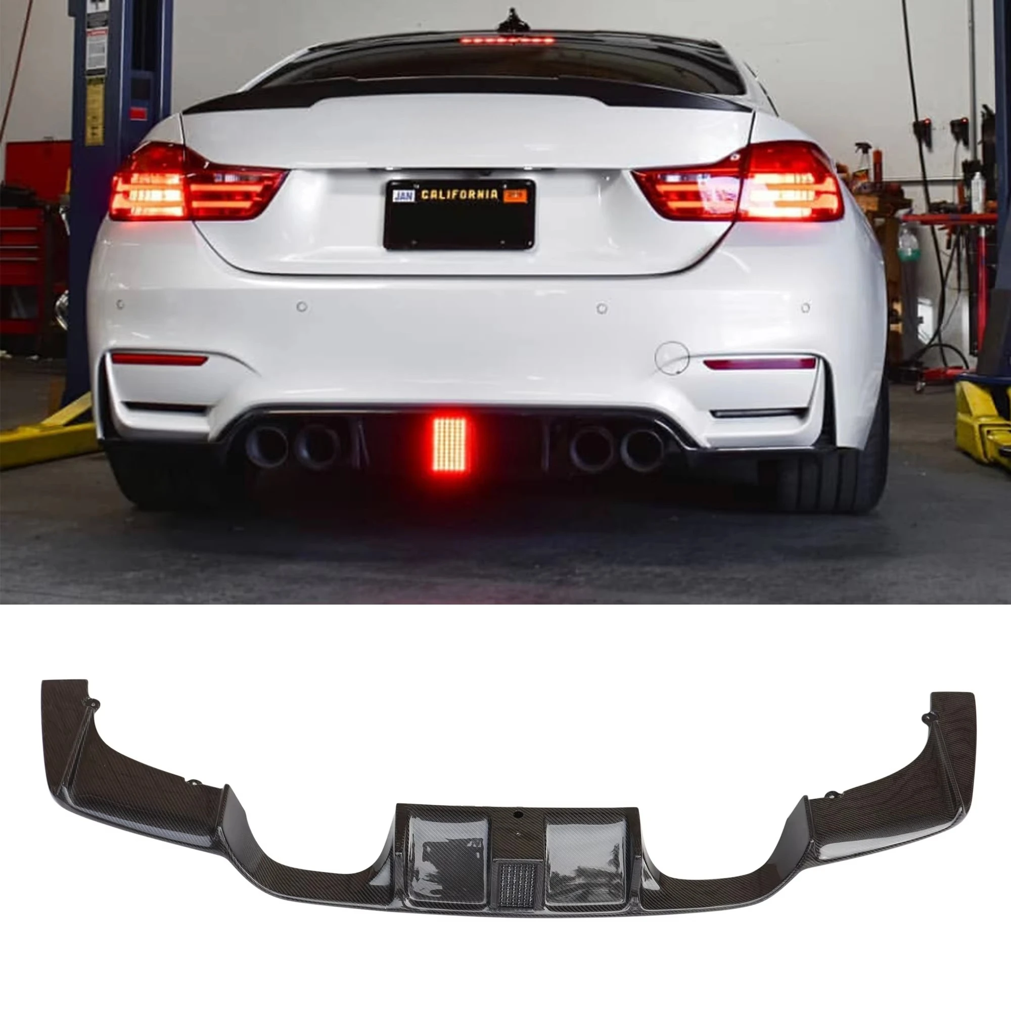 

F80 M3 F82 M4 KF Style Dry Carbon Fiber LED Rear Diffuser Tested Parts Quality Guarantee