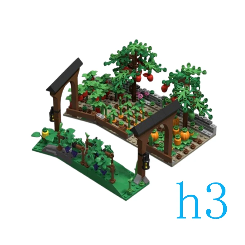 

Spot MOC-130261 553pcs creative farm rattan rack small particle assembly building blocks educational toy model ornaments gift se