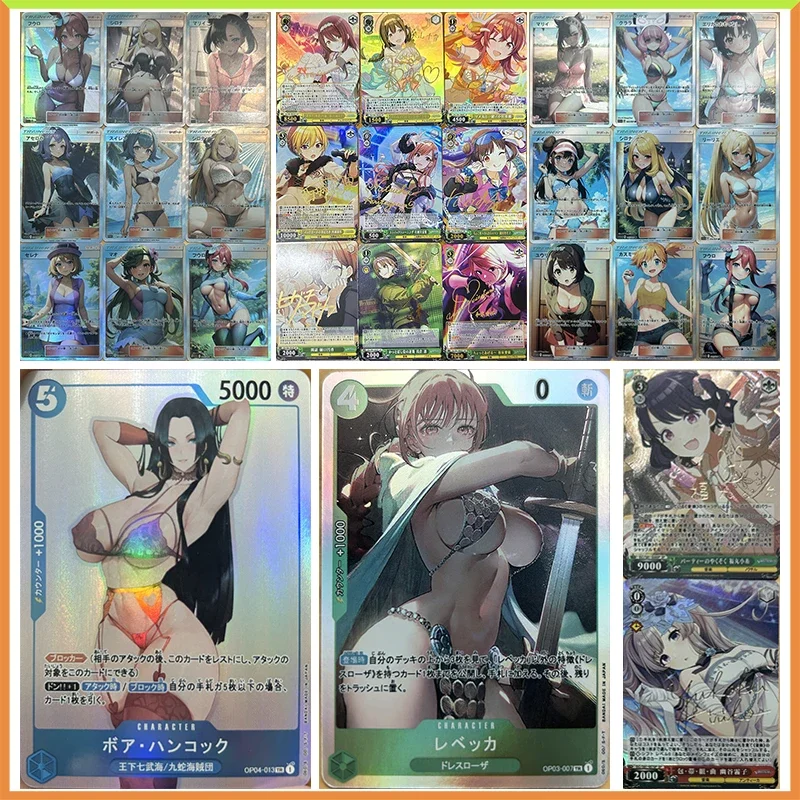 Anime Pokemon DIY ACG Tabletop Battle Game Laser Cards Marnie Hancock Rosa Toys for boys Collectible Cards Birthday Present