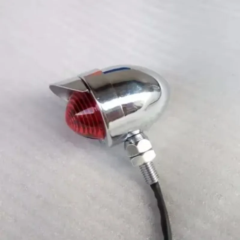 Chrome Bobber Old School Stop Brake Running Tail Light For Cafe Racer Retro Rat Bike
