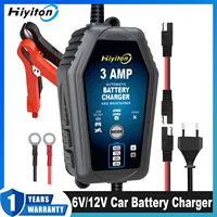 Hiyiton-cargador de batería inteligente para motocicleta y coche, 6V, 12V, 3000mA, para batería de plomo-ácido LiFePO4, mantenimiento de carga de reparación Pluse