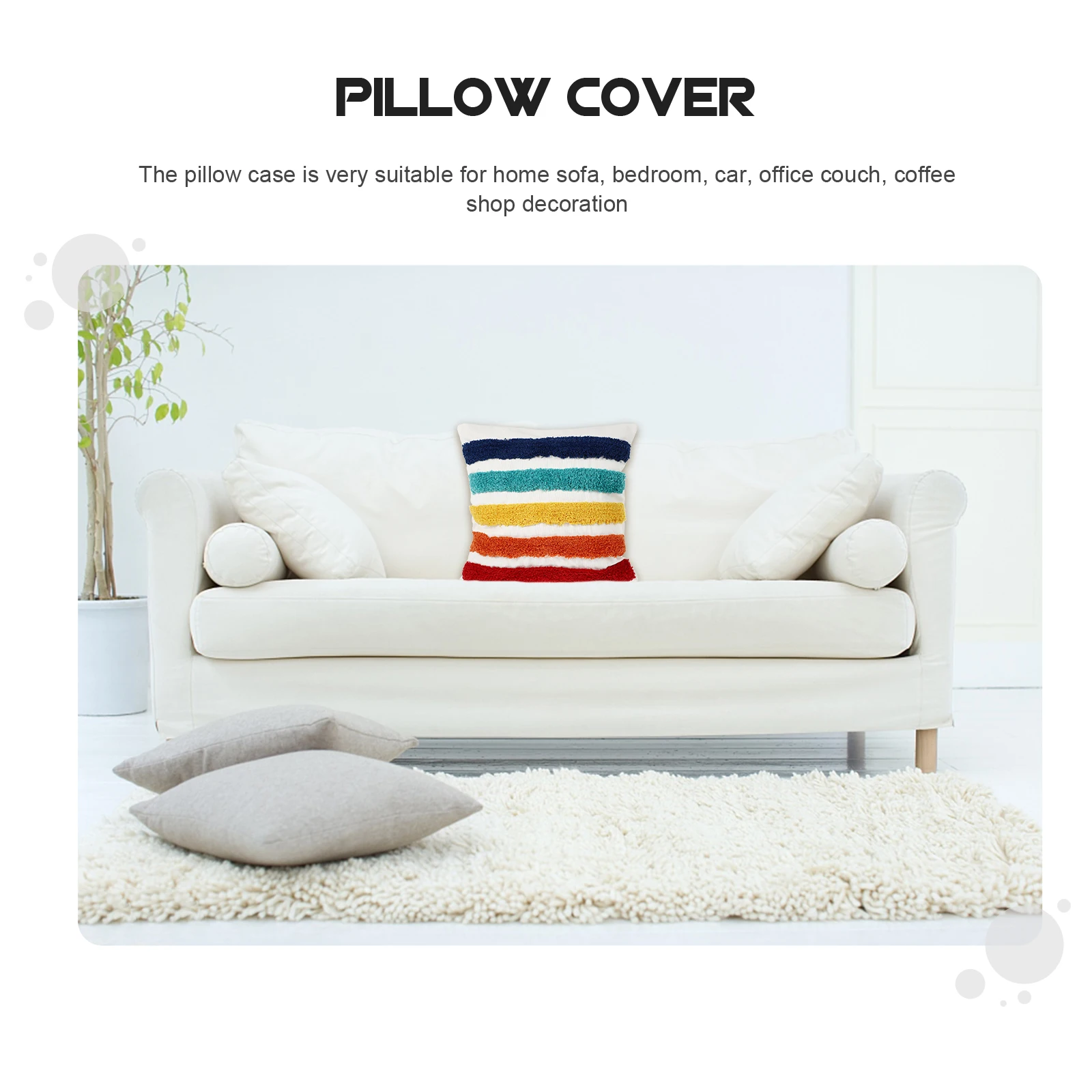 

Bench Rainbow Decorative Pillow Pillowcase Pillows for Bed Canvas Cushion Cover