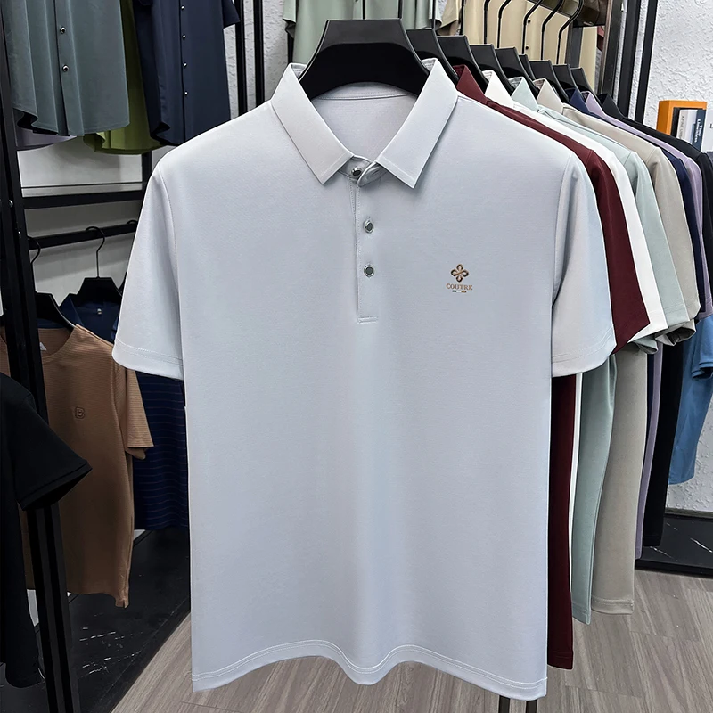 Summer Men's Short Sleeved T-shirt, Lapel, Business Polo, Middle-aged Men's Style, Dad Suit, Base Coat, Men's Top