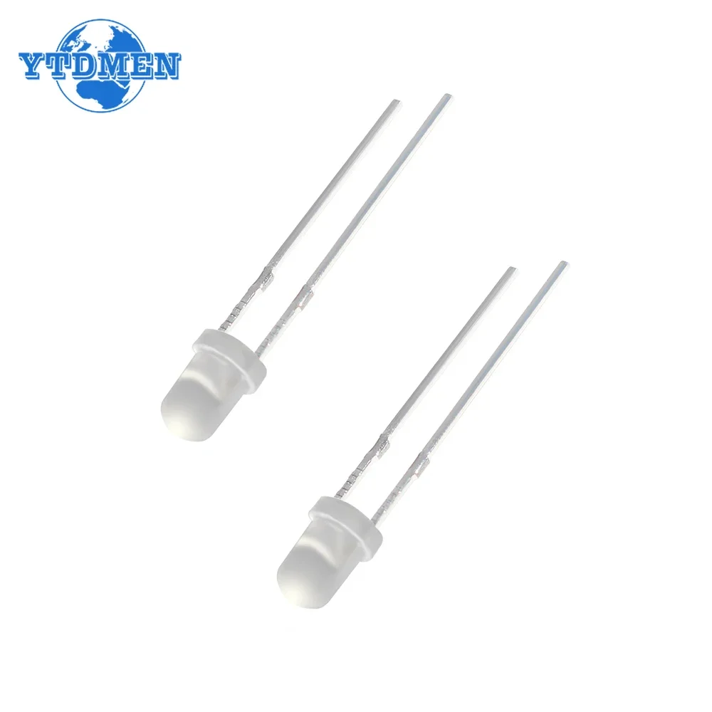 50/100pcs 3mm LED Diode Fog Diffused Light Emitting Diodes Multicolour Red Yellow Blue Green White Lighting Bulb Lamps 2-3.2v