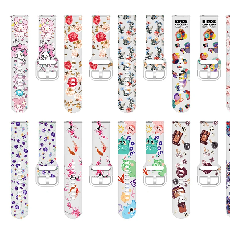 Watch Strap for Samsung Sanrios Hellokittys My Melody Cute Anime Cartoon Series 20 22 Mm Silicone Bracelet Wrist Band Watch Band