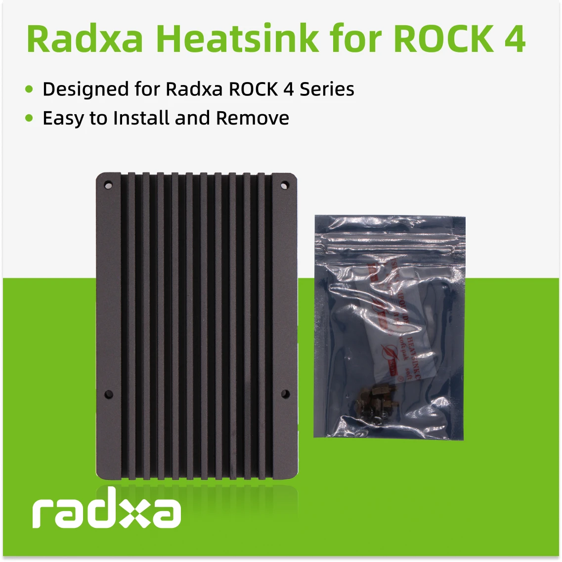 Radxa Heatsink for ROCK 4 Designed for Radxa ROCK 4 Series Easy to Install and Remove New