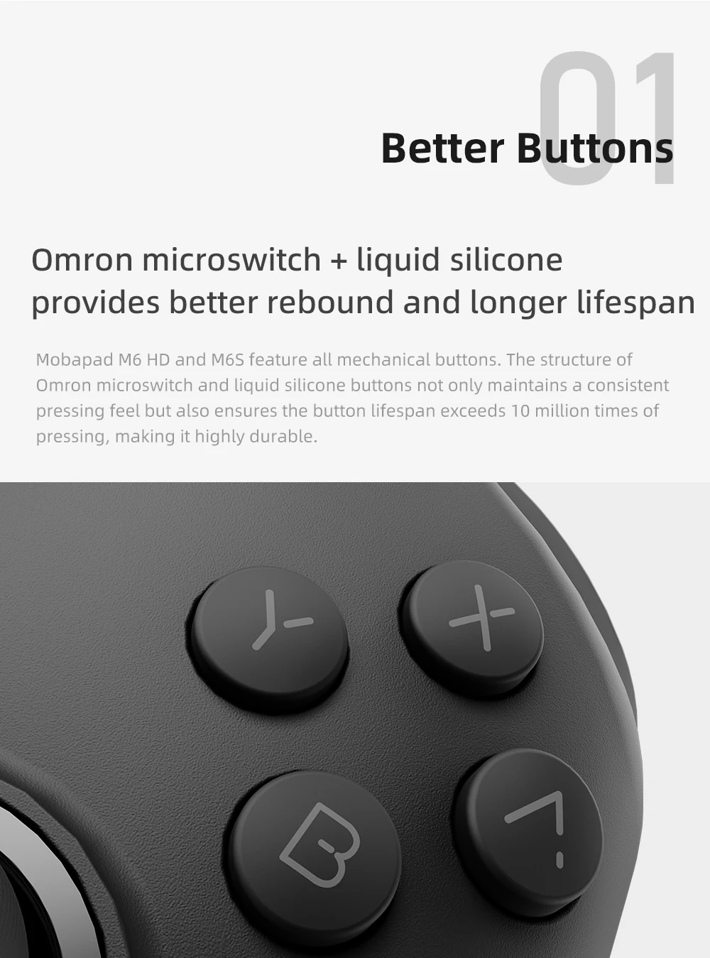 MOBAPAD Gamepad M6/M6 HD Gemini 2 Spielcontroller, Joypad mit Hall-Joystick Links-Rechts-Griffkonsole für Switch NS OLED – Detail 13