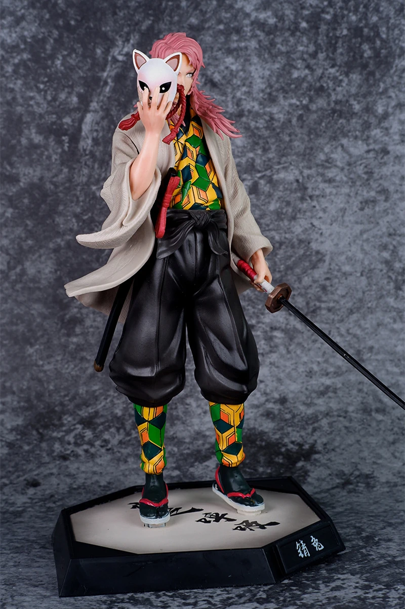 Anime Tomioka Giyuu Sabito Battle Ver. GK PVC Action Figure Statue Collectible Model Kids Toys Doll Gifts 27cm