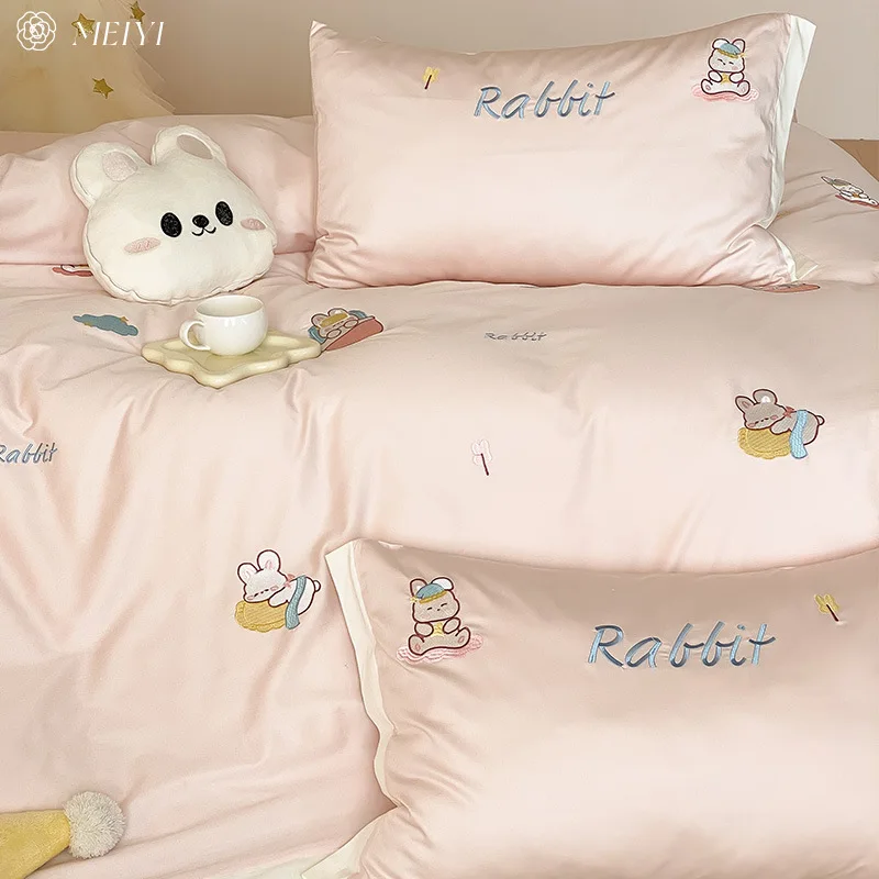 

Настраиваемый комплект из четырех предметов из хлопка с милым ветром 100S, длинноволокнистые хлопковые простыни