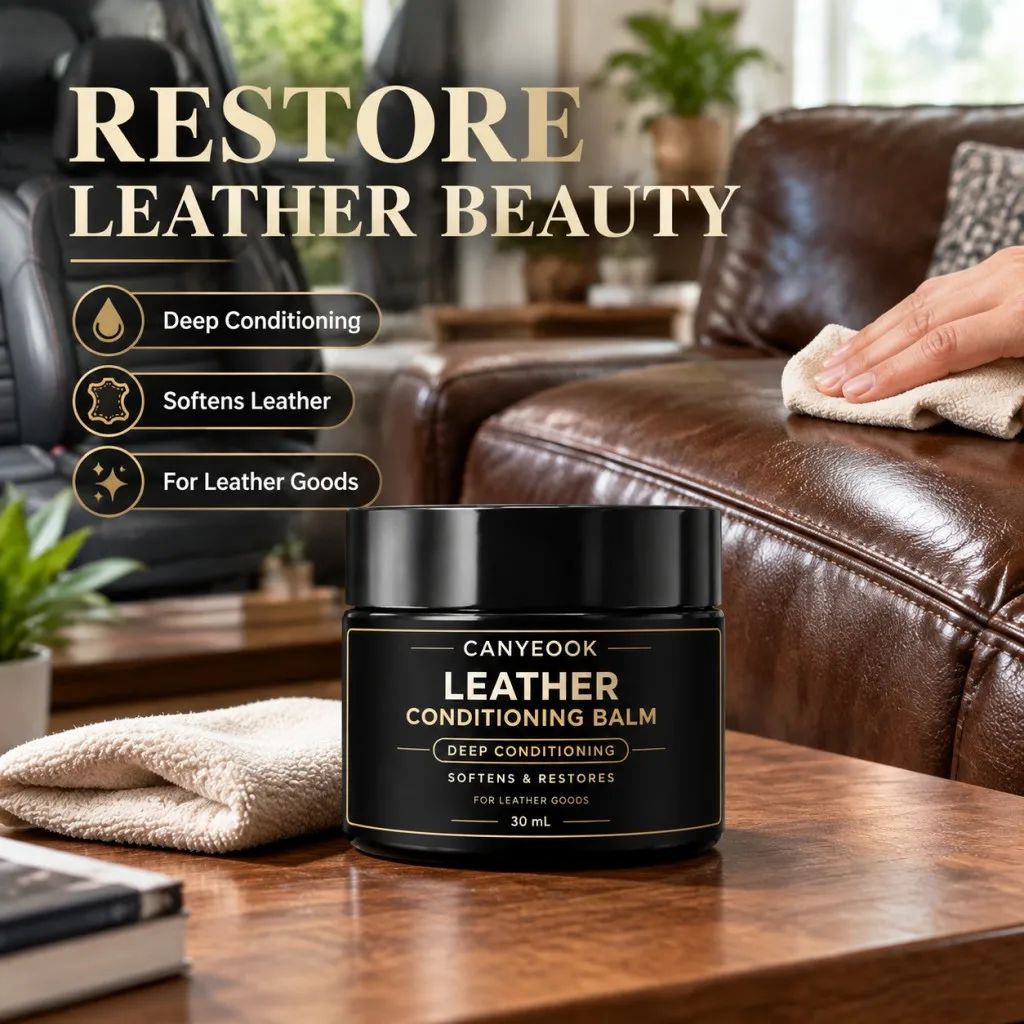 CANYEOOK Leather Conditioning Balm 30ml Deep Nourish Soften Polish for Sofa Car Seat Shoes Bag