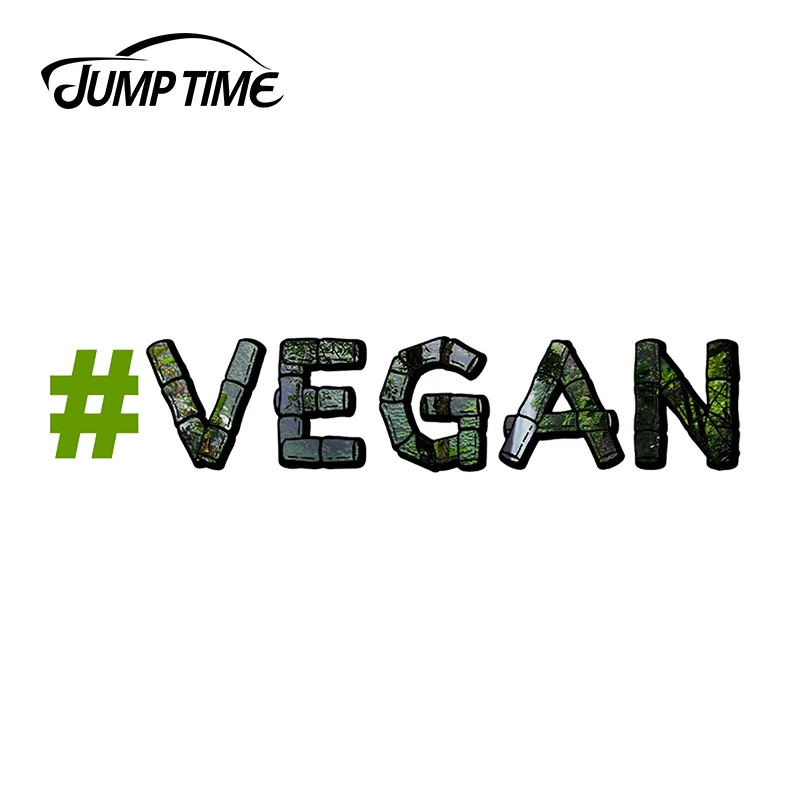 JumpTime 13 x 3.2 cm Vegan Plant Based Diet Animal Lovers Earth Car Truck Vinyl Window Sticker Scratch-Proof Personality Decor