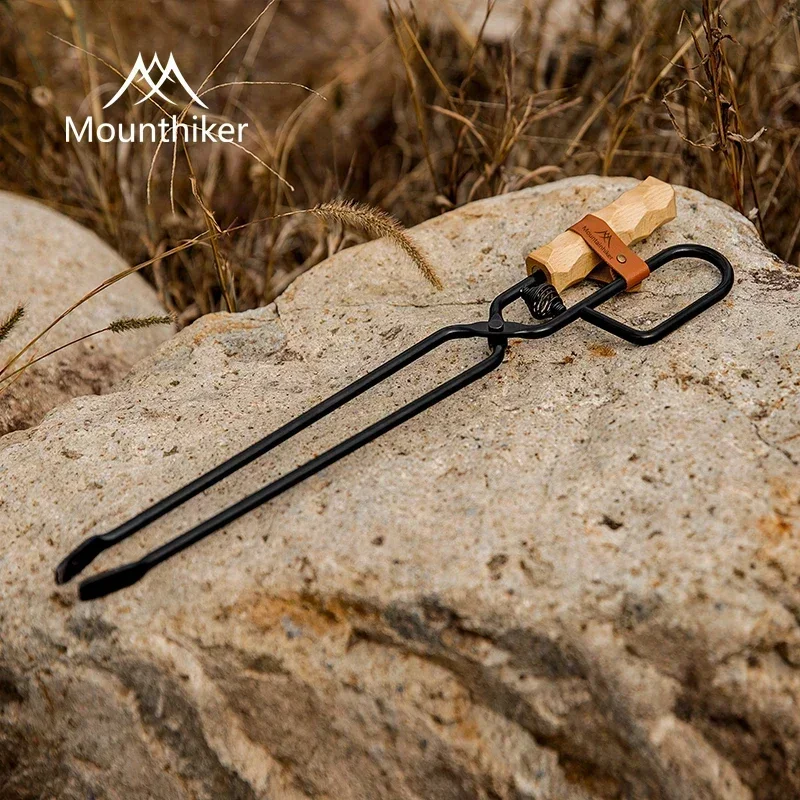 

Mounthiker Outdoor Camping Duck Billed Burning Tongs Non Hot Beech Handle Barbecue Carbon Clips Charcoal Clips with Boost Spring