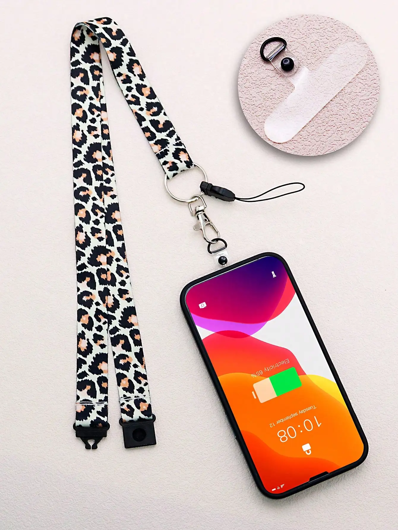 Mobile Phone Lanyard Neck Brown Leopard Neck Breakaway Strap Keychain Anti-lost Lanyard for ID Card Holder Keychain Accessorises