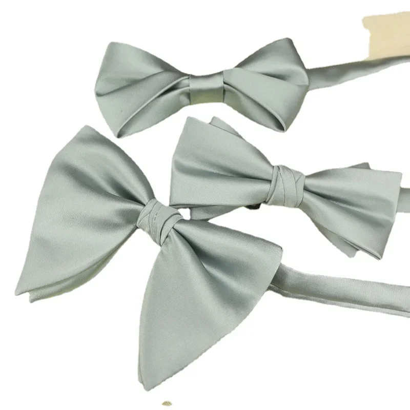 Grey-blue series classic solid color bow tie Korean version of leisure bridegroom wedding female bow best man wedding stage