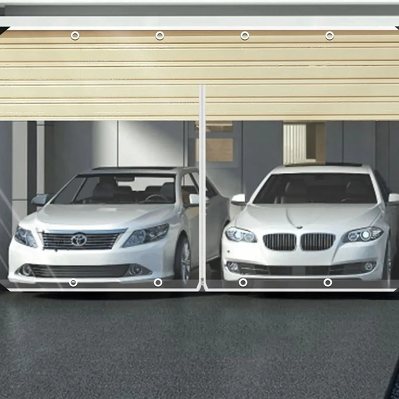 450gsm 0.35MM Transparent PVC Tarpaulin with Zipper and Grommets Clear Tarps Tent Garage Door Waterproof Curtain