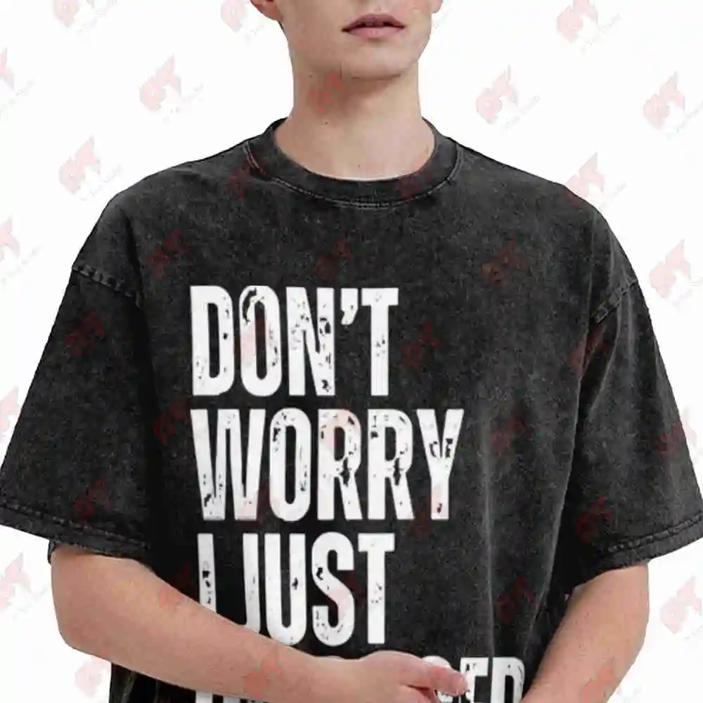 Don't Worry I Just Divorced Him Divorce Party Vintage Washed Tee Pure Cotton T-Shirt